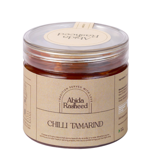 Jar of Abida Rasheed Chilli Tamarind on a white background