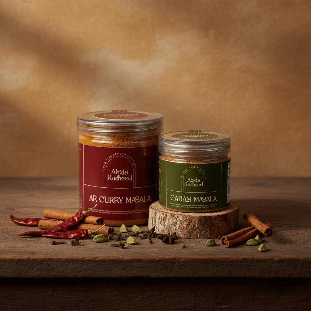 Abida Rasheed's Combo of Curry Masala (200gm) and Garam Masala (70gm) - Abida Rasheed