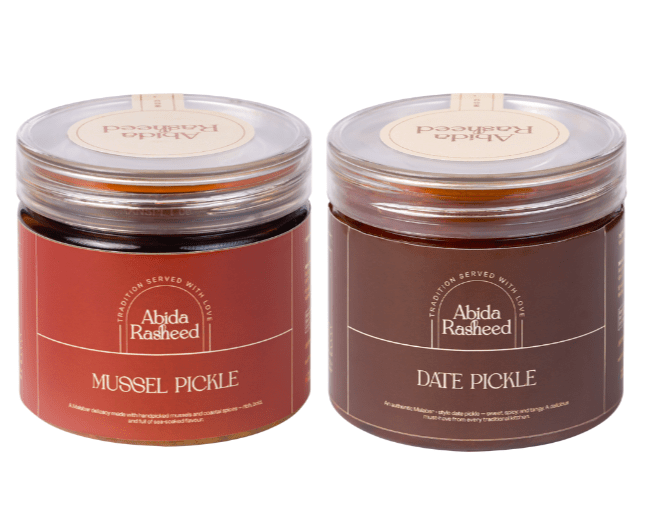 Abida Rasheed's Special Homemade Combo of Date Pickle (200g) and Mussel Pickle (200g) - Abida Rasheed
