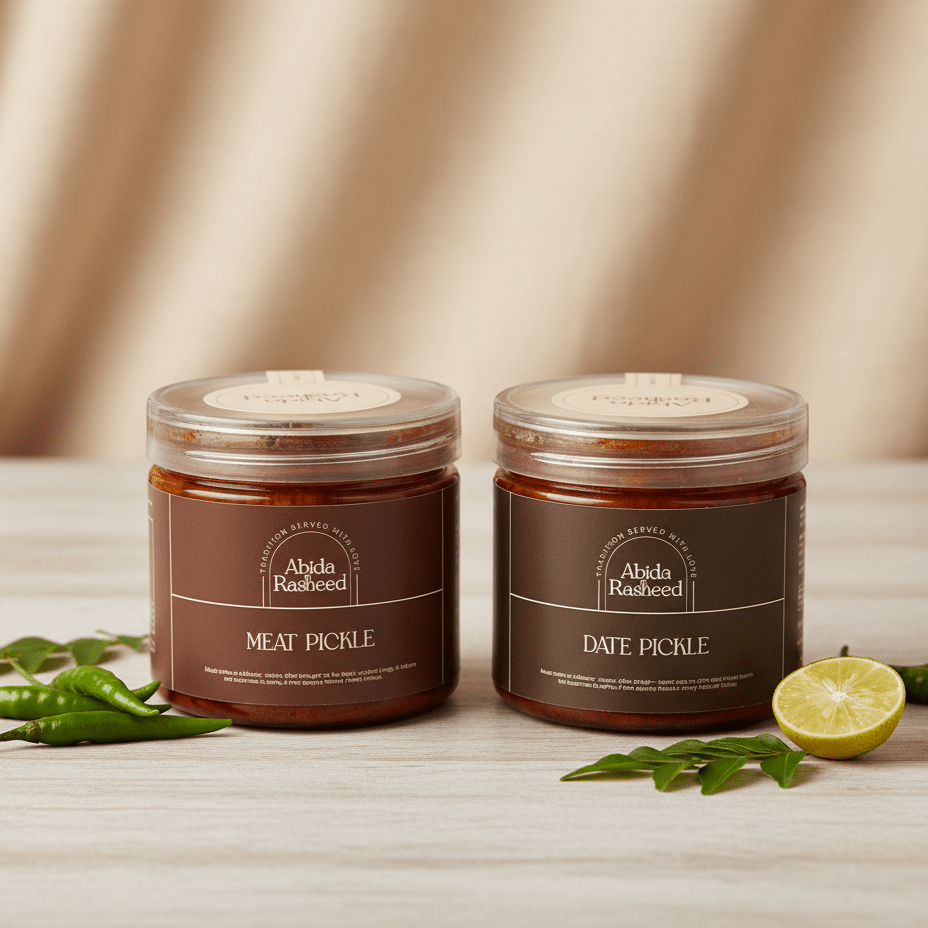 Abida Rasheed's Special Homemade Combo of Meat Pickle (200g) and Dates Pickle (200g) - Abida Rasheed