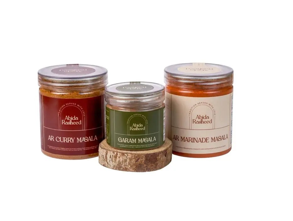 Home-Made Masala Combo | Marinade Masala 200g, Curry Masala 200g & Garam Masala 70g - Abida Rasheed