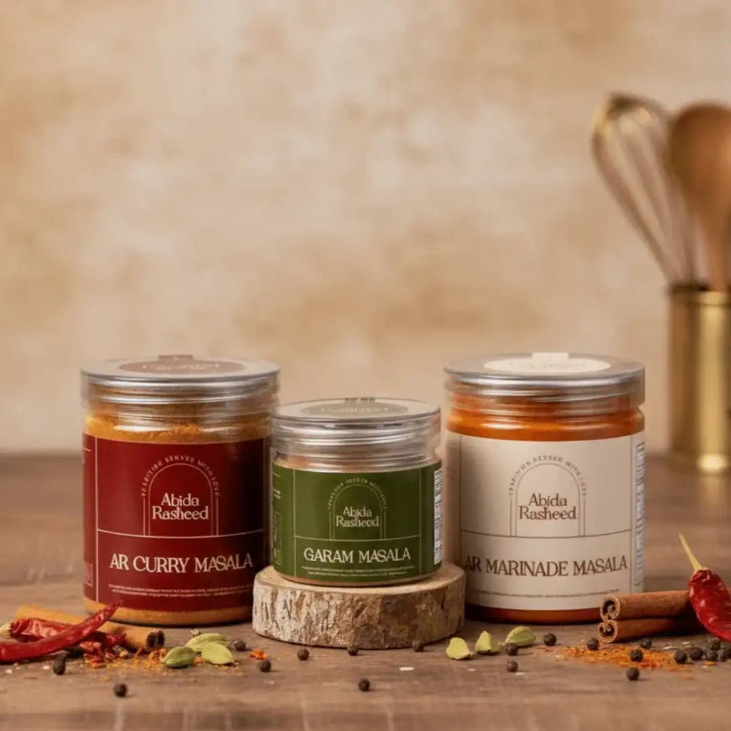 Home-Made Masala Combo | Marinade Masala 200g, Curry Masala 200g & Garam Masala 70g - Abida Rasheed