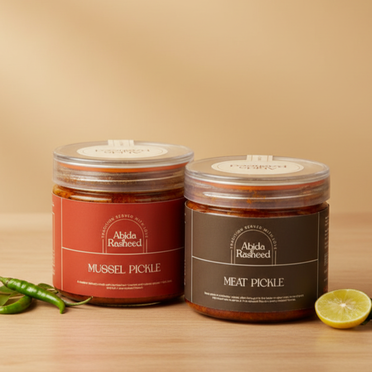 Abida Rasheed's Special Homemade Combo of Meat Pickle (200g) and Mussel Pickle ( 200g)