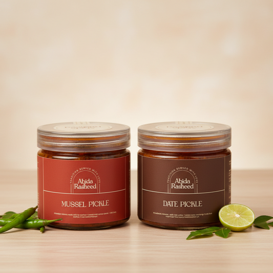 Abida Rasheed's Special Homemade Combo of Date Pickle (200g) and Mussel Pickle (200g)