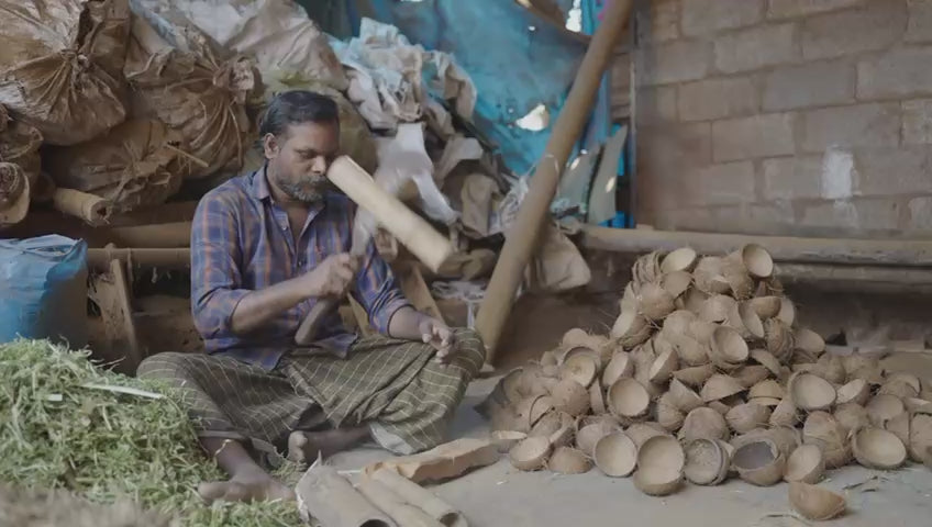Handmade Coconut Shell Kitchen Spoon | Kerala Traditional Chiratta Thavi |Bamboo Shell Ladle With Long Handle