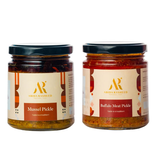 Abida Rasheed's Special Homemade Combo of Buffalo Meat Pickle (200g) and Mussel Pickle ( 200g)