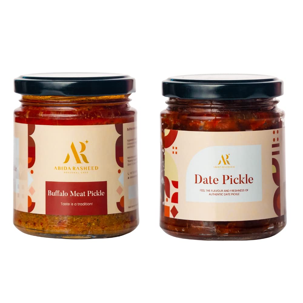 Abida Rasheed's Special Homemade Combo of Buffalo Meat Pickle (200g) and Dates Pickle (200g)
