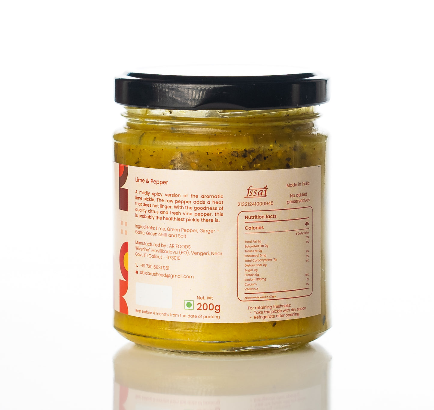 Abida Rasheed's Special Home Made Lime and Pepper Pickle (200g)